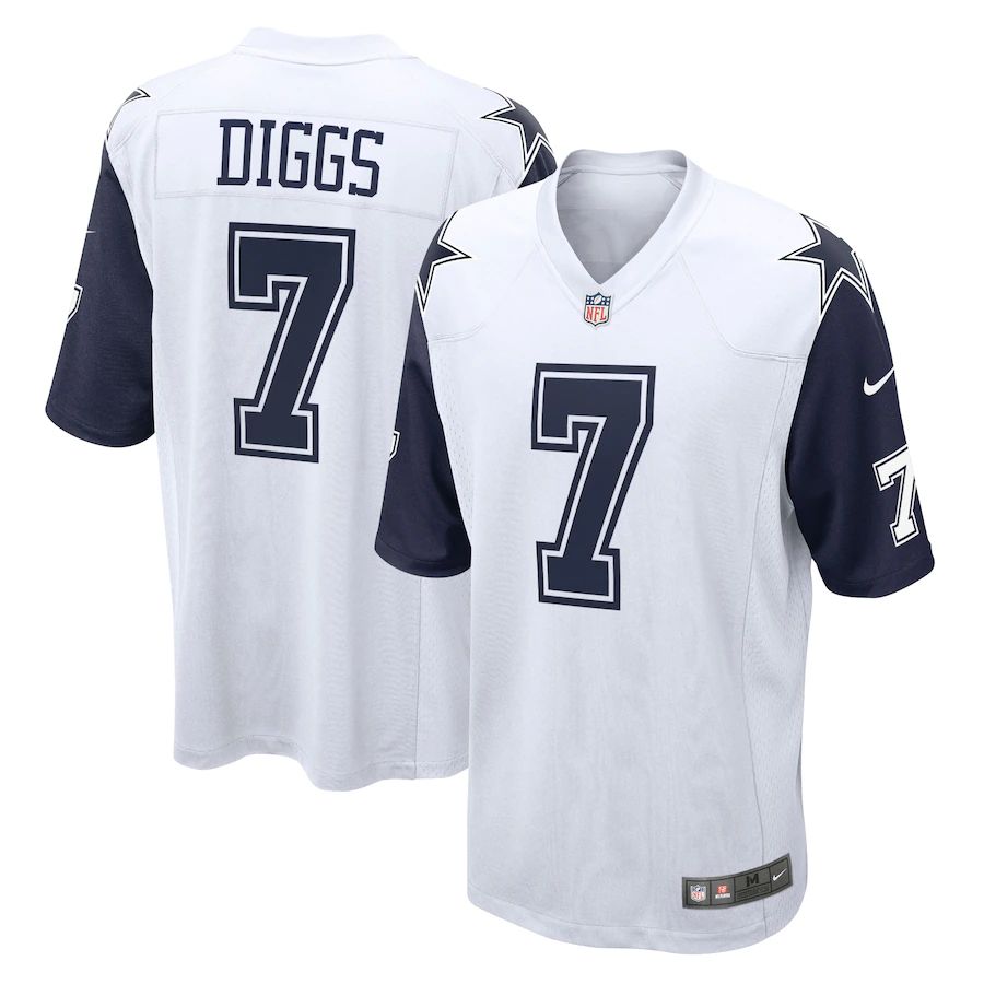 Men Dallas Cowboys 7 Trevon Diggs Nike White Alternate Game NFL Jersey